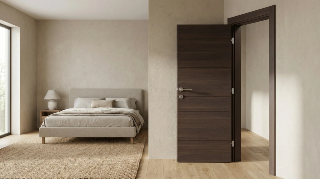 Krilna sobna vrata u modernom enterijeru stana.