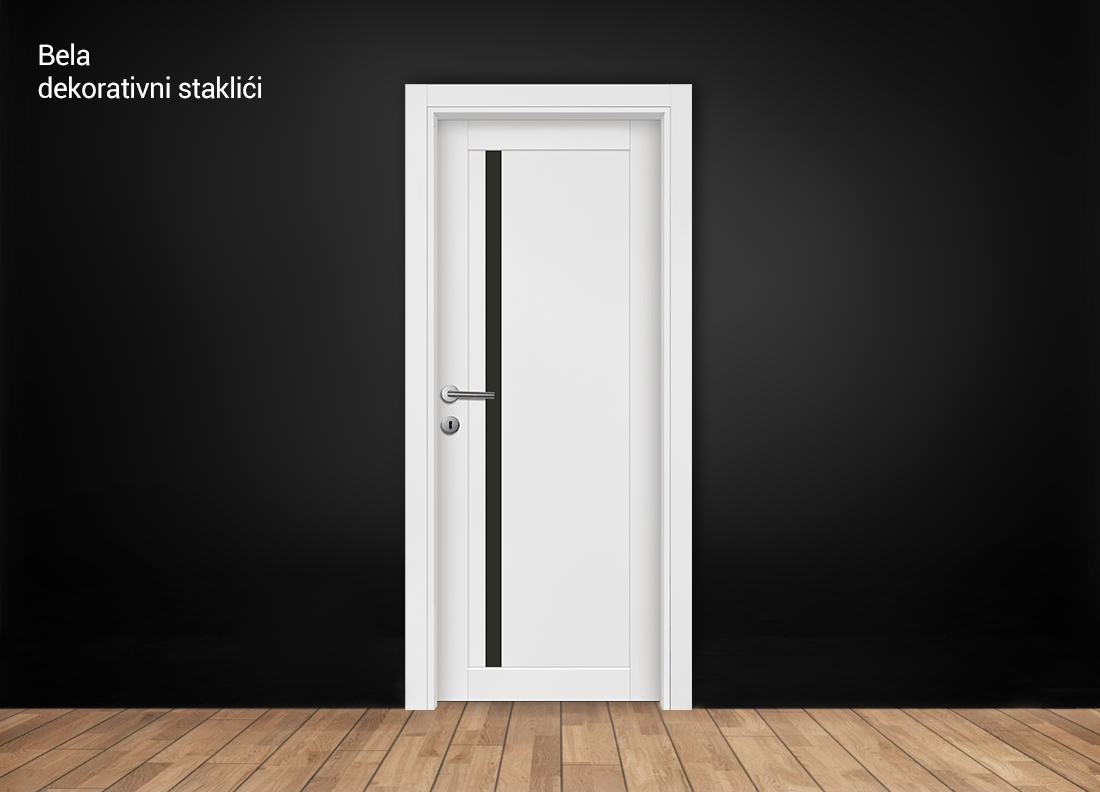 Premium S vertikalni crni staklici bela