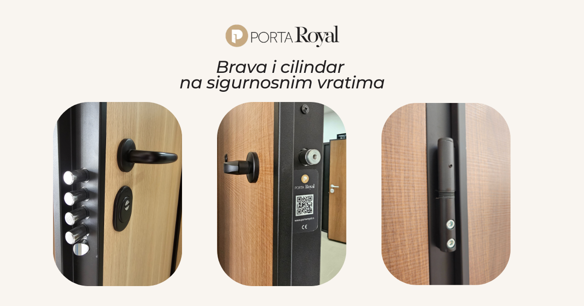 Brava i cilindar na sigurnosnim vratima u ulazu stana